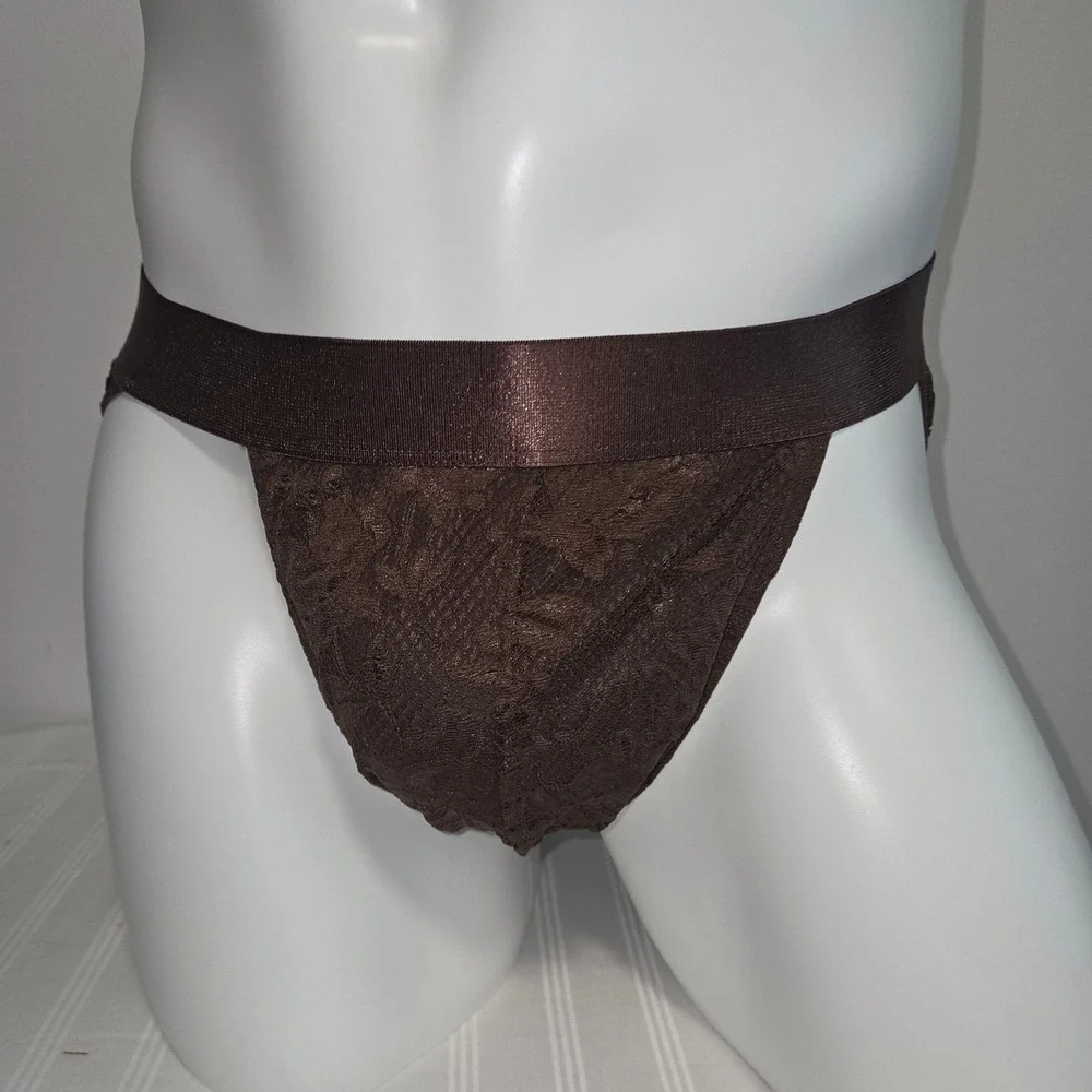 Cosabella Mens Lace Brief Espresso Brown Floral Italian Underwear